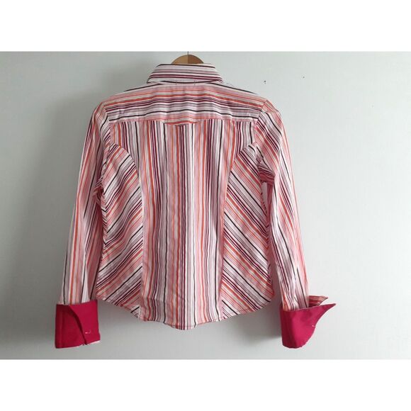 SOHO Jeans Pink Multicolor Stripes Long Sleeves Button Shirt JR. Size Large NWT - Picture 5 of 15